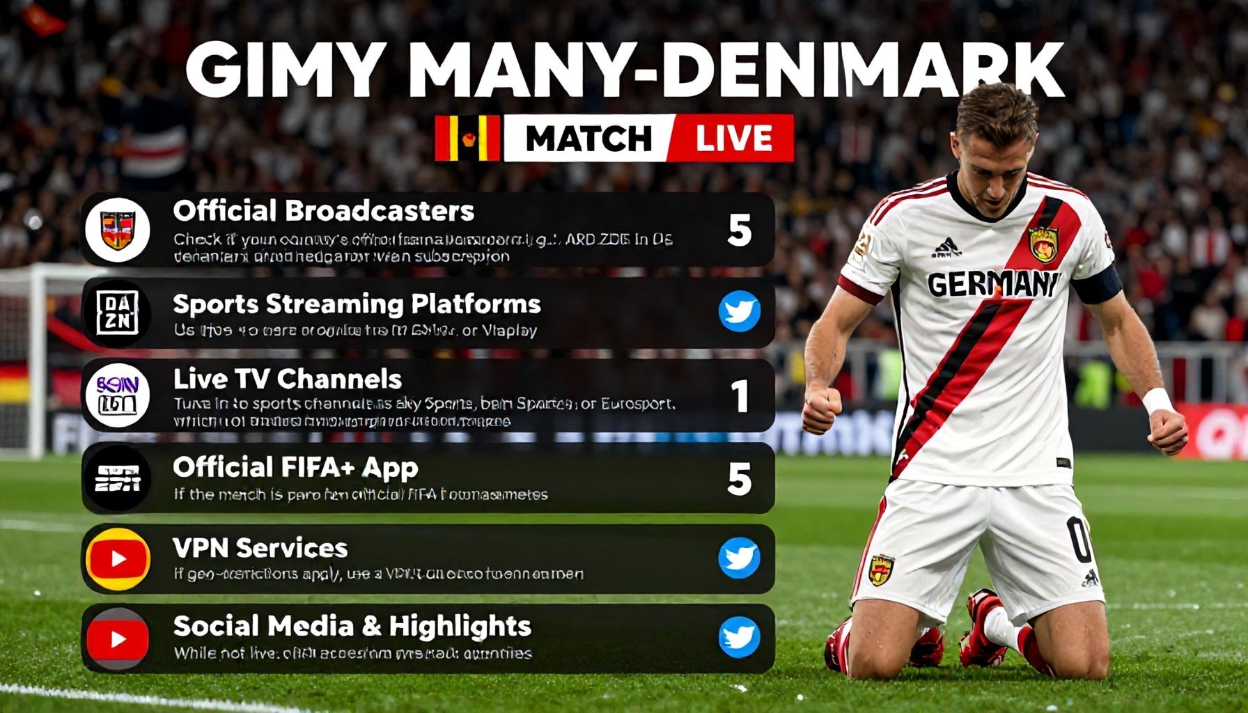 Almanya-Danimarka Maçını Canlı İzlemek İçin En Hızlı Yöntemler*