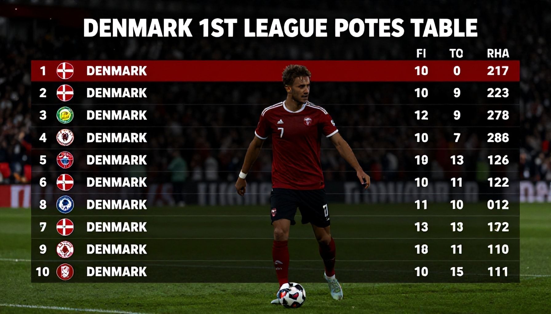 Danimarka 1. Lig Puan Durumu: Takım Sıralaması ve Lig Durumu"*