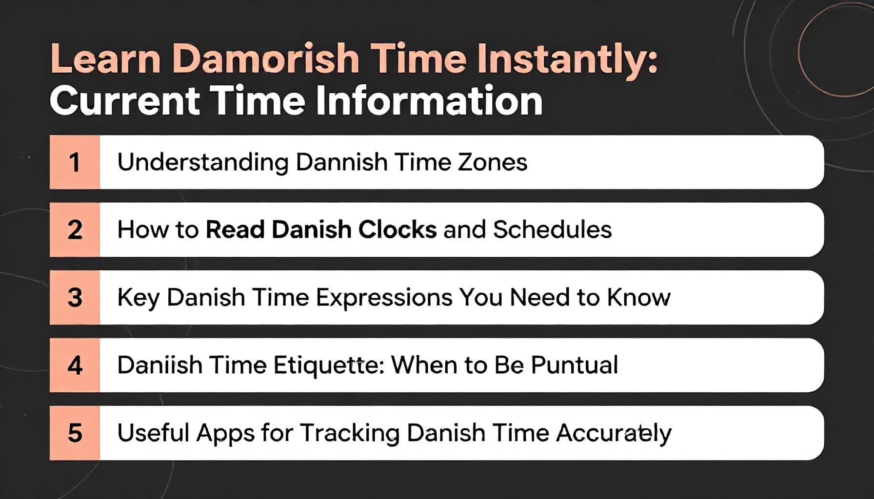 Danimarka Saatini Anında Öğrenin: Geçerli Zaman Bilgisi" için 5 Özel Alt Başlık*