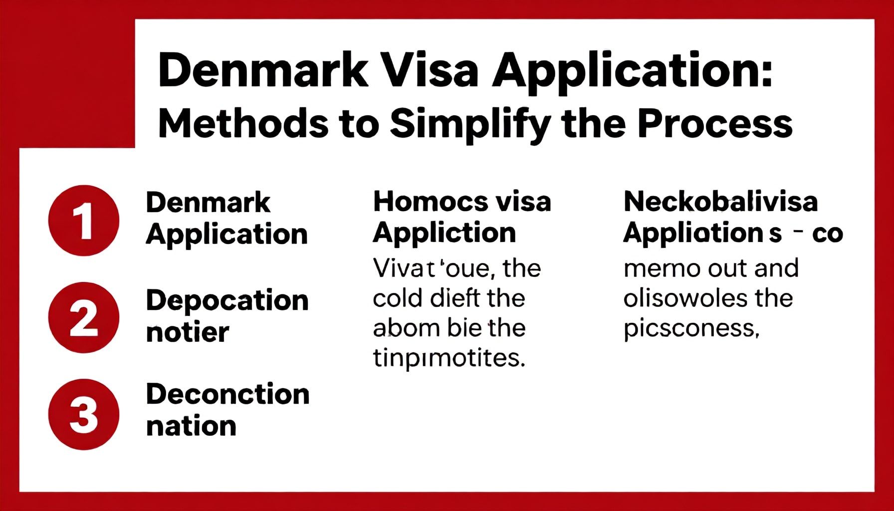 Danimarka'ya Vize Kaldı: Uygulamayı Kolaylaştıran Yöntemler" için 5 alt başlık:*